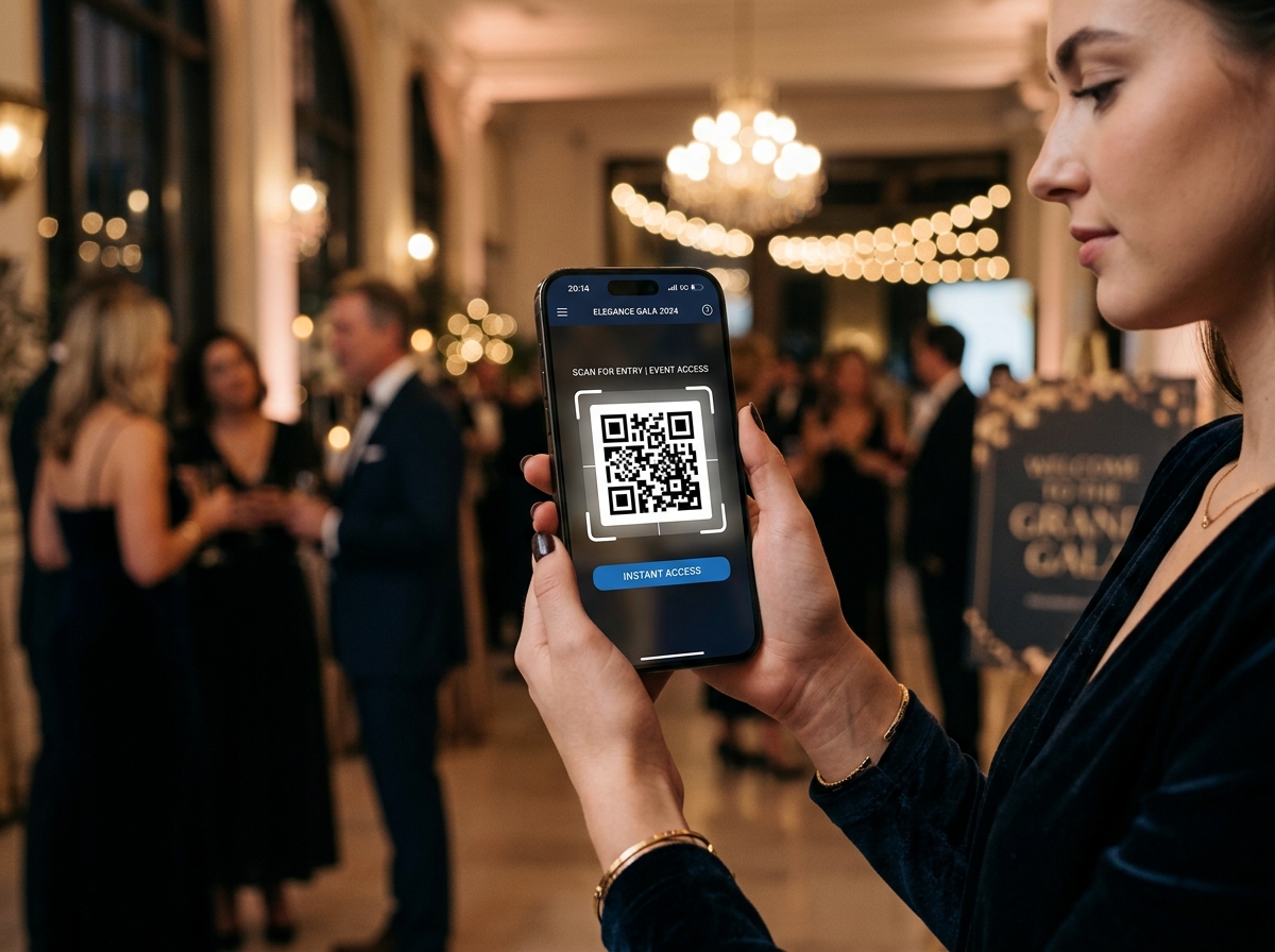Attendees Scan QR Code with Phone