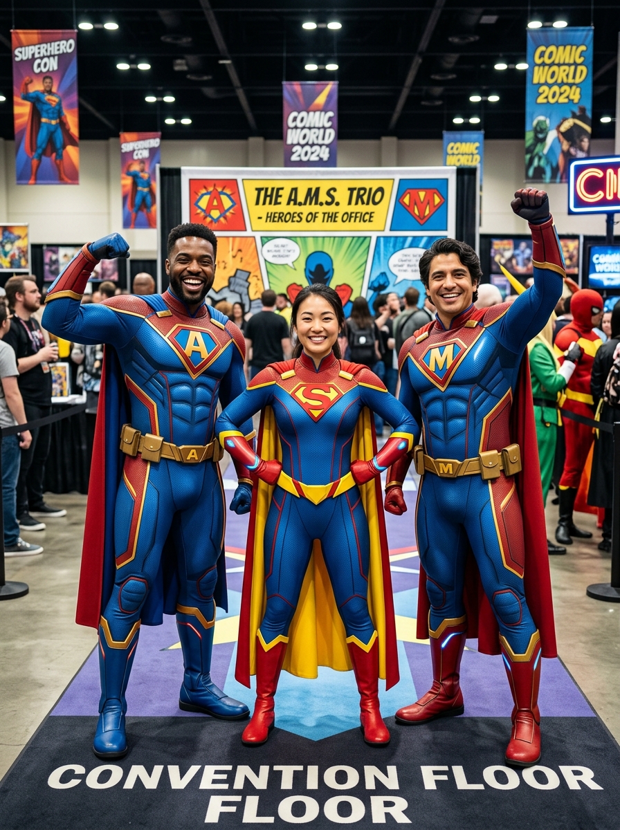 Comic-Con & Cosplay Hero Portrait with event branding overlay